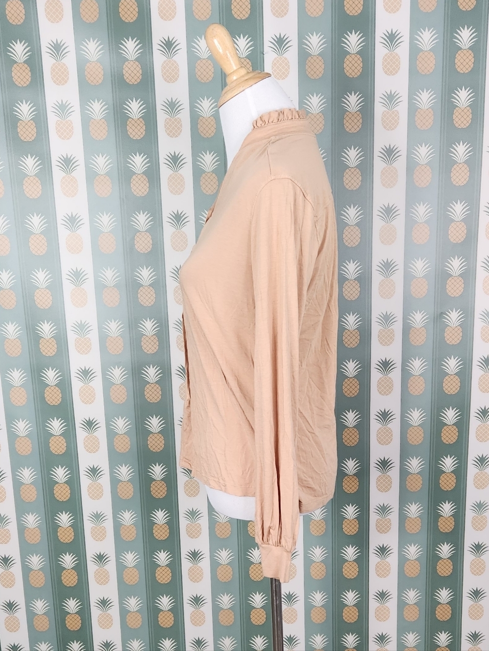 LAMade Ruffle Collar Button-Front Top - Picture 2 of 4